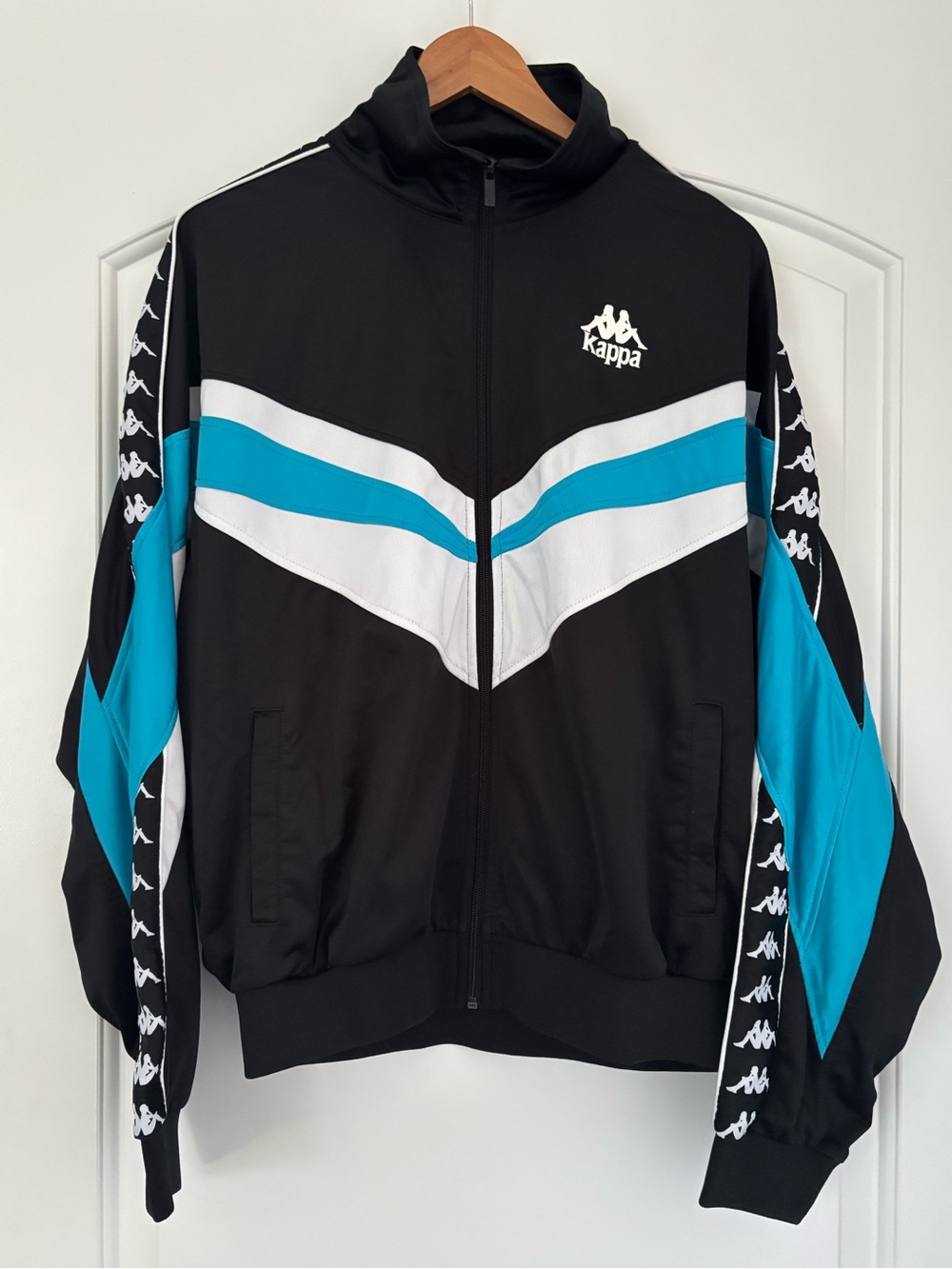 Kappa Evok 90s Football Style Track Jacket Black/Teal XXL